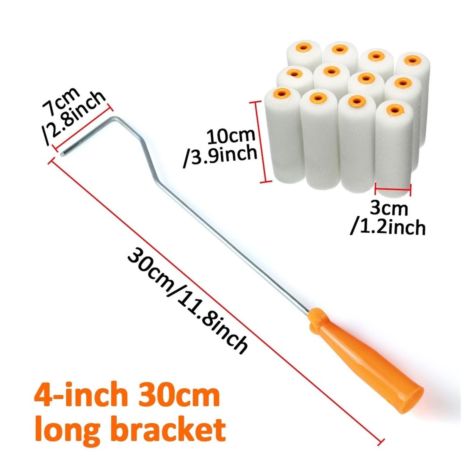 Rulli per verniciatura Rullo di vernice in spugna da 13 pezzi 10 cm | Mini copertura di ricambio for pelo riutilizzabile con manici, set di strumenti for pittura
