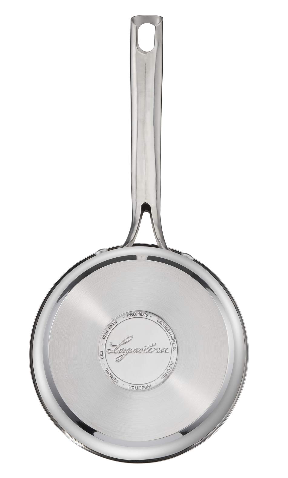 Lagostina Evelia Set di Pentole Induzione, Gas e Forno in Acciaio Inox 18/10, 13 Pezzi, Batteria con 4 Casseruole, Pentola, Padella Antiaderente, Mestolo, Schiumarola, Cucchiaio Spaghetti, 4 Coperchi