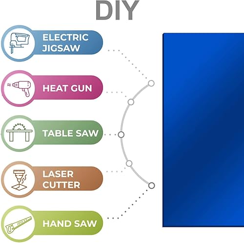 Miniatura 4 de Hoja de plexiglás acrílico azul marino de 8 x 12 pulgadas, panel acrílico no transparente de 0.09 pulgadas de grosor con superficie de efecto