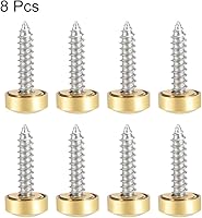 Vista 4 de uxcell Tornillos de espejo tapas decorativas cubierta clavos oro pulido 0.394 in 8pcs