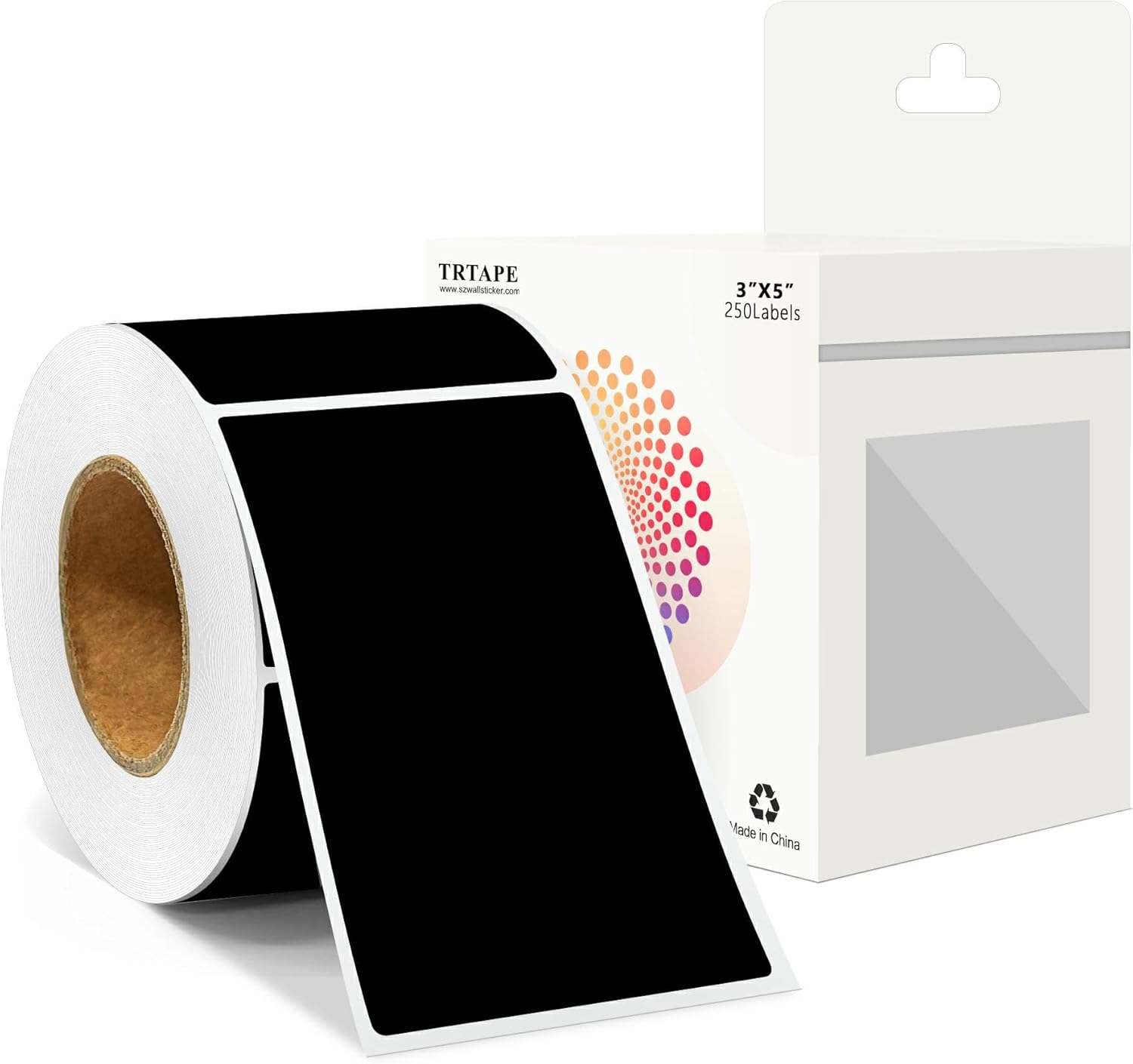 Rectangular Color Coding Packing Boxes Labels 3X5 Inch 250 Per Roll, Black Moving Stickers for Boxes Color Coded, Packing Labels Stickers for Inventory Warehouse