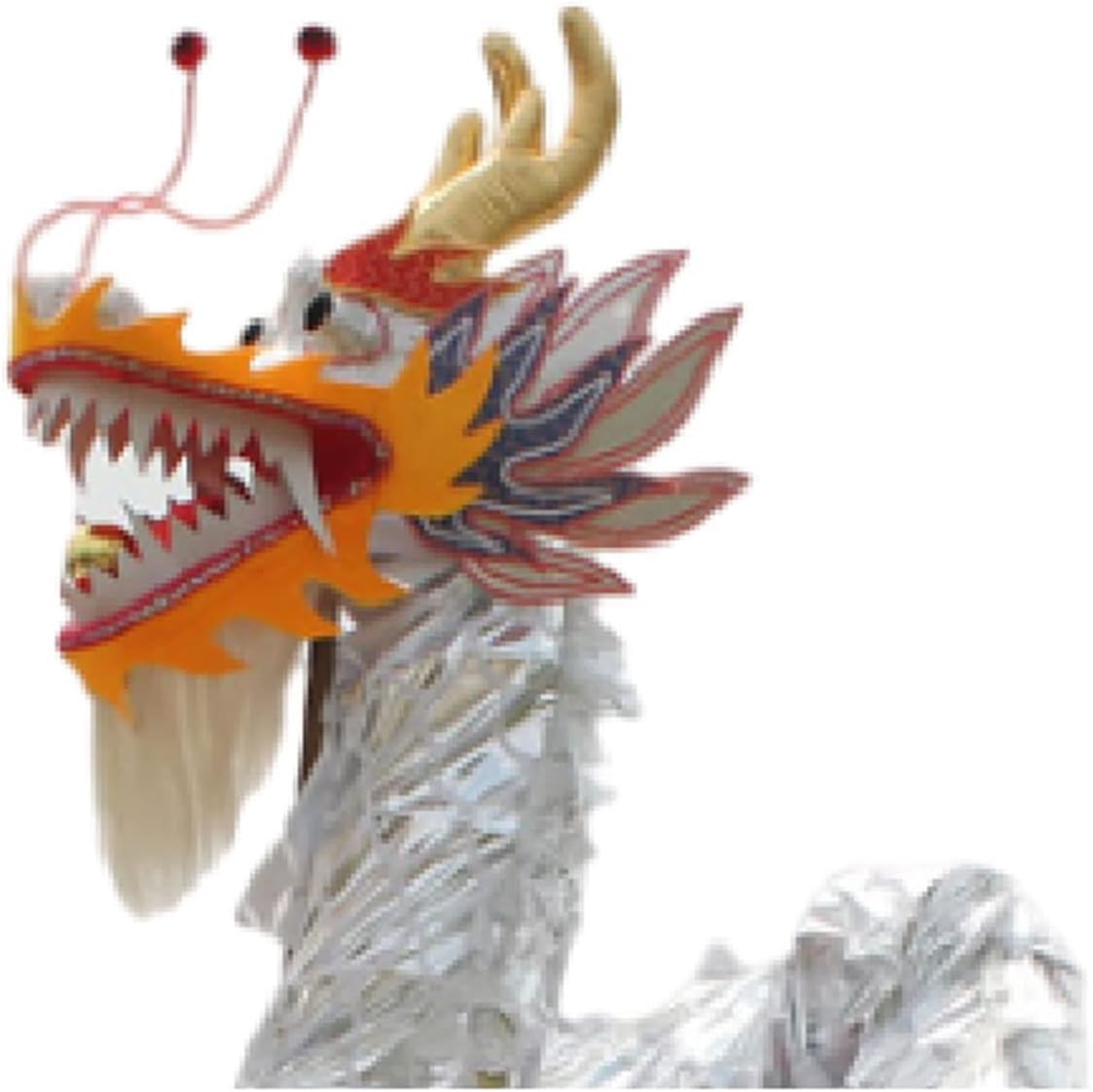 Tradizionale danza del leone del drago 18 m Dragon Dance cinese Capodanno leone performance panno di raso per 10 giocatori artigianato Capodanno cinese (nero)