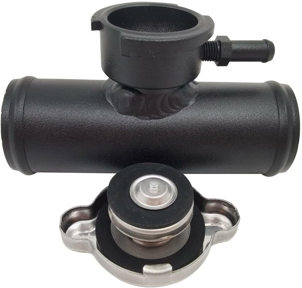 32mm 1-1/4" Inline Filler Neck Hose Aluminum Water Pipe With Cap Black