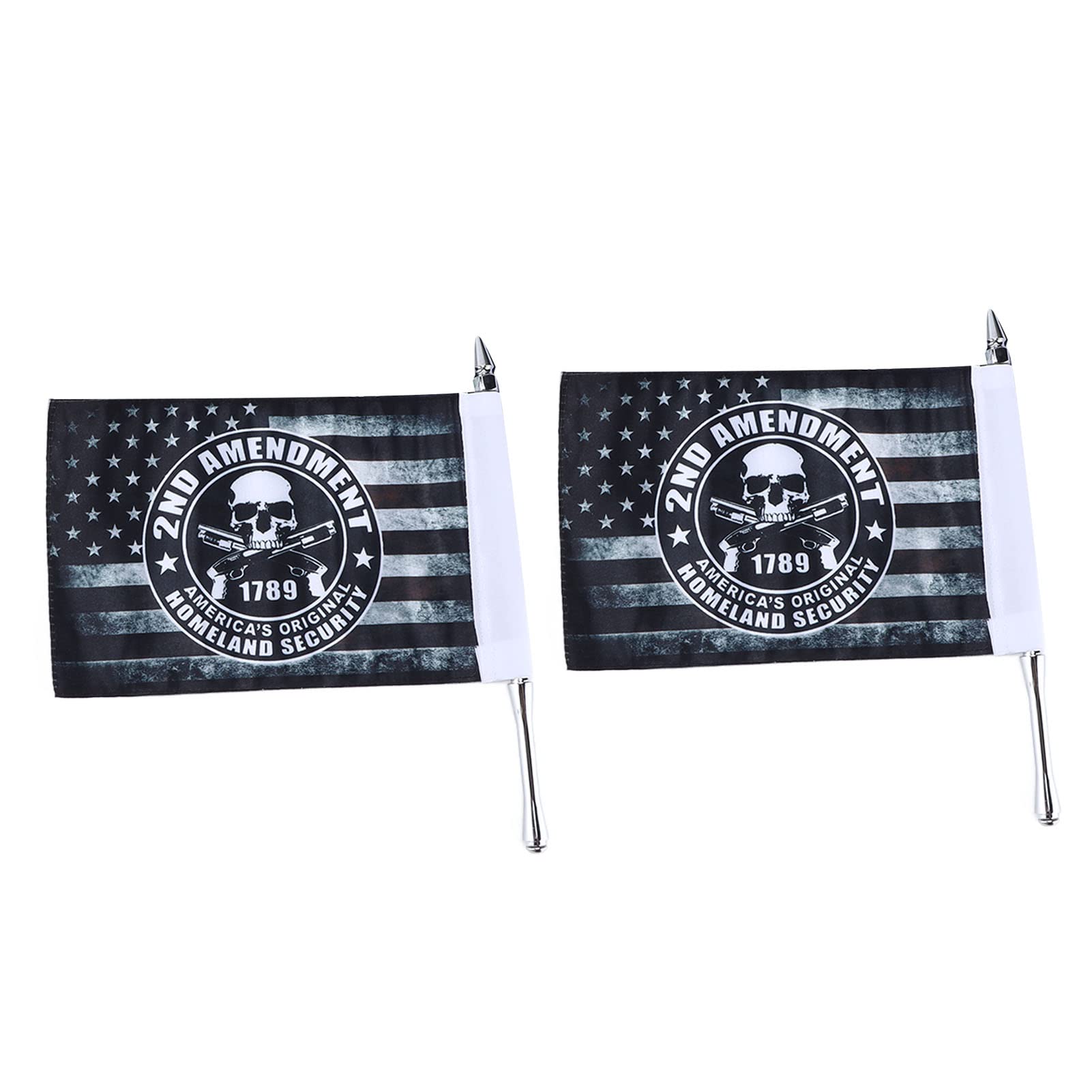Kit de Montaje en Mástil de Bandera para Tapa de Maletero, Diseño Elegante con Banderas de Seguridad Nacional para Gold Wing 2018-2020, Acabado Cromado de Aluminio Duradero