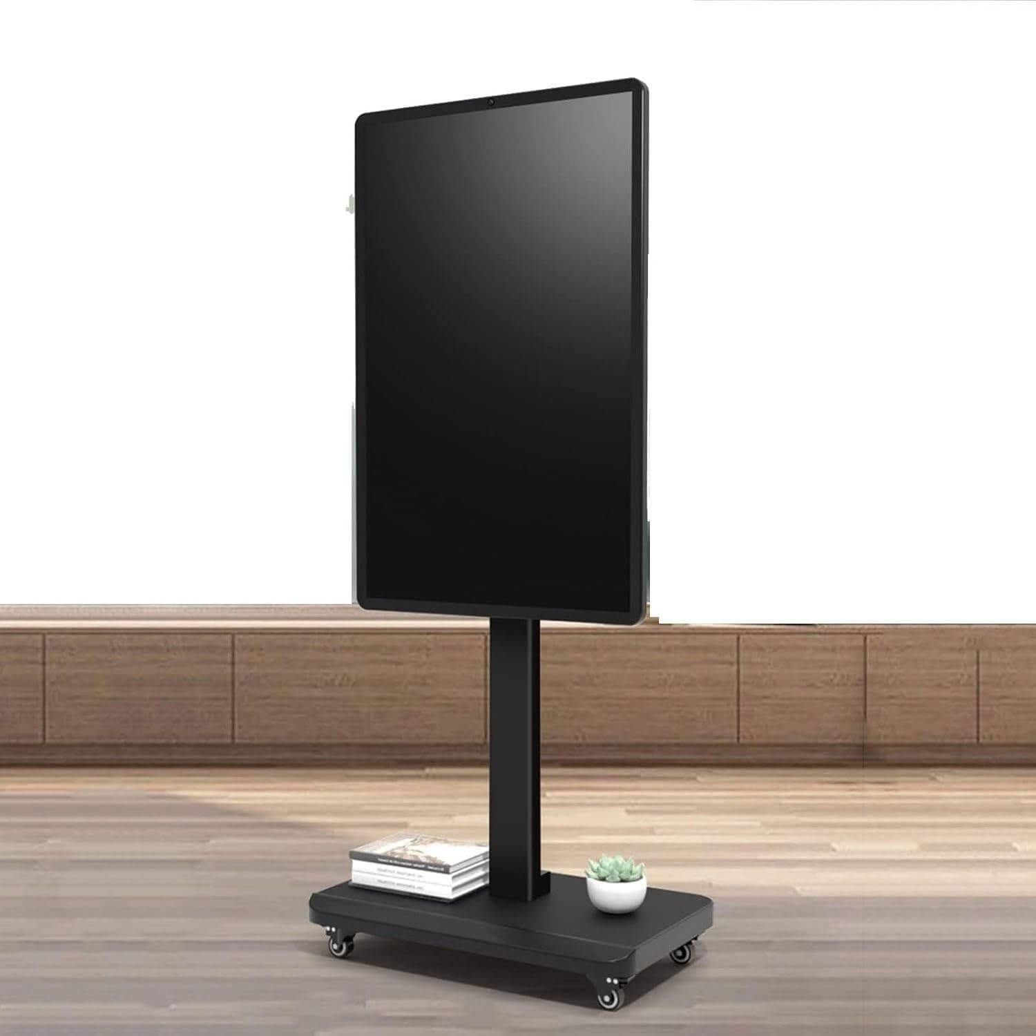 OLSKFUH Mobile Tv Stand Lcd Tv Hanger - Mobile Tv Cart On Wheels - Portable Floor Tv Stand Holds, For 32-65 Inch Led Flat Screen, Up To 100Kg For Living Room, Office, Meeting Ro,