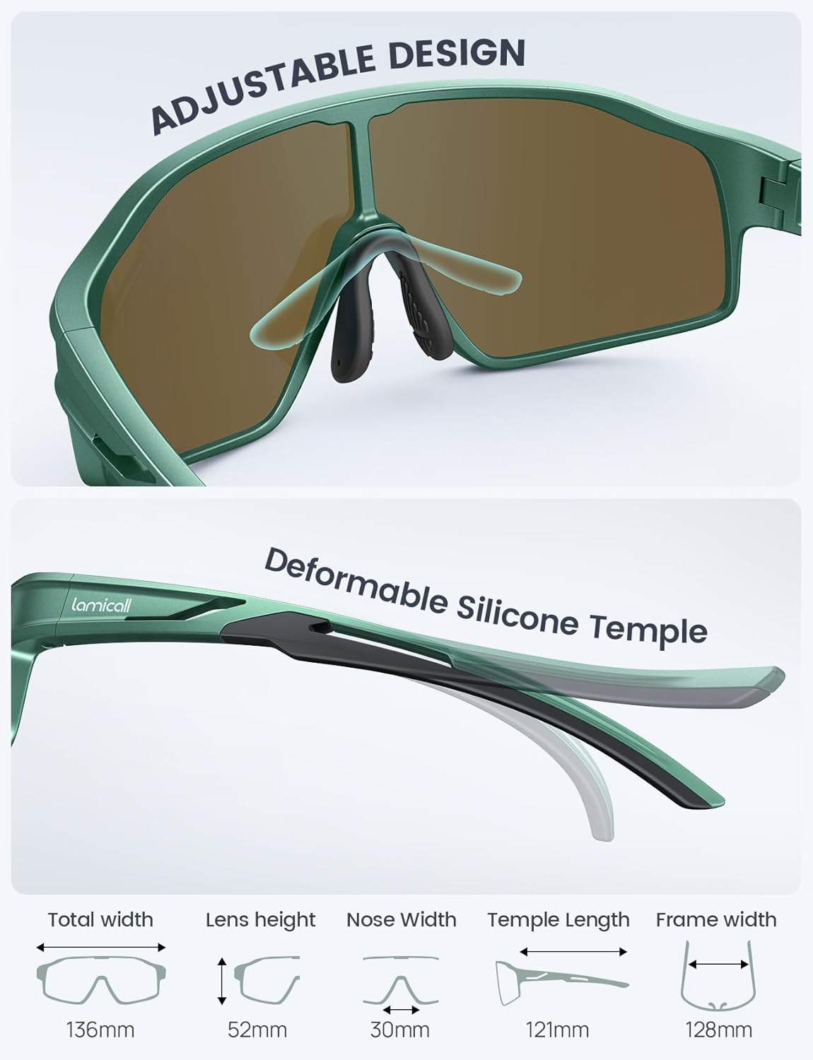Lamicall Polarized Kids Baseball Sunglasses for Age 8-14 - UV400 Protection Sports Cycling Sun Glasses for Boys Girls Youth