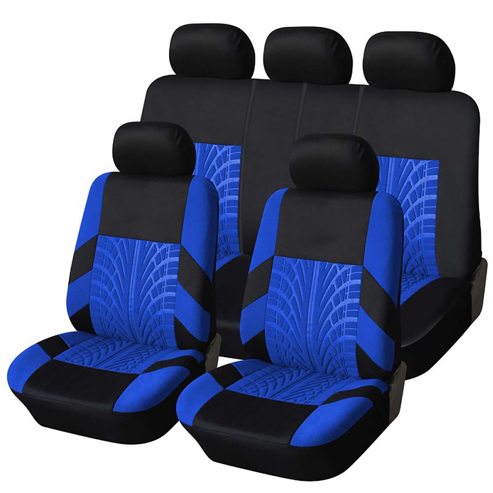 MarxaN Ensembles Housses de Siège Voiture pour R-enault Captur -I /2014-2018, Coussin Siege Vant et Arrière Respirante Amovibles Antidérapante Intérieurs Accessoires,E/Blue