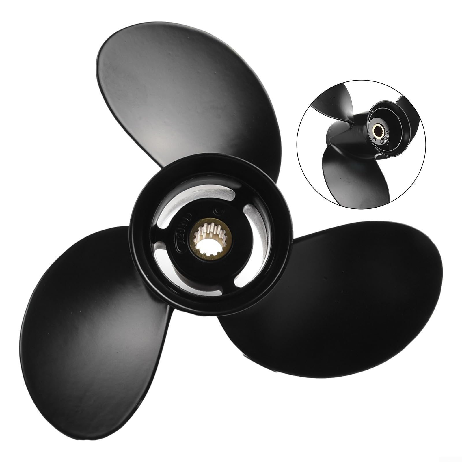 Elica per barche in alluminio 9-1/4x9 14-Spline 3-Blade per fuoribordo Mercury 9.9-20HP sostituisce 36264-1010M 3BAB645180
