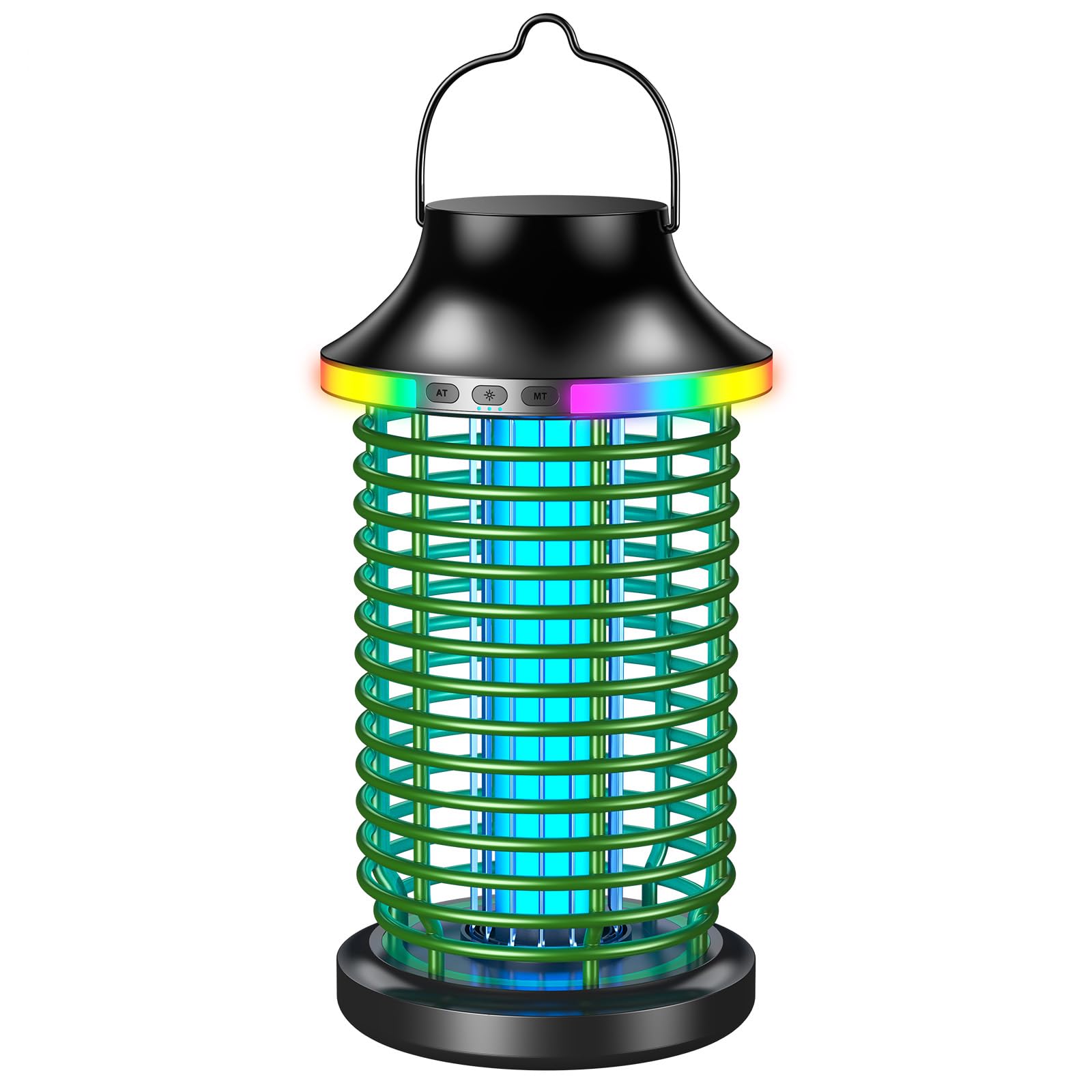 Bug Zapper Outdoor, 2026 aggiornato 6-in-1 Zapper zanzare, portatile, ricaricabile, per esterni, con doppia luce superiore e inferiore, verde