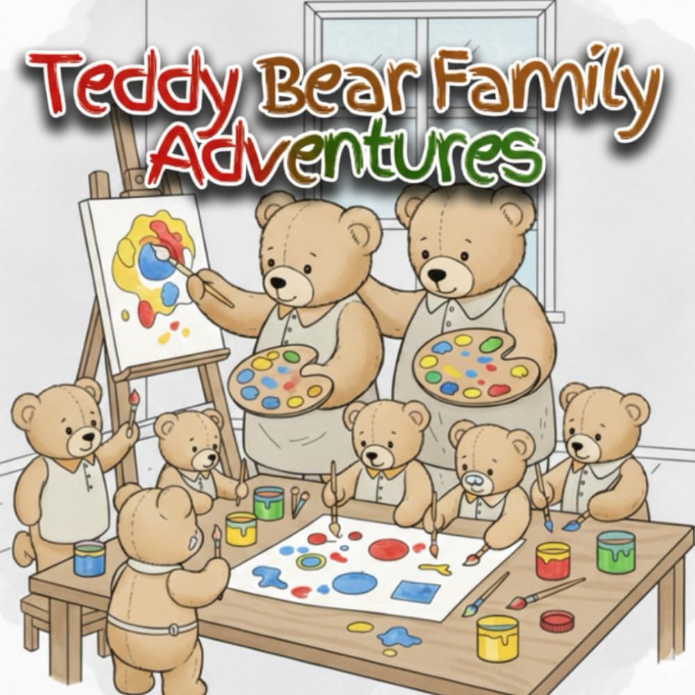 Teddy Bear Family Adventures: A Cute Coloring Book About a Plush Bear Family and Their Everyday Adventures (For kids)