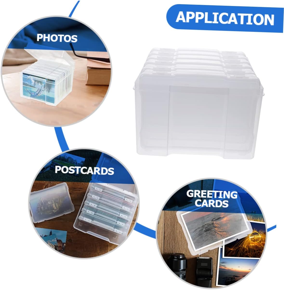 STOBOK Card Box Photo Organizer Greeting Card Organizer Box Photo Holder Art Storage
