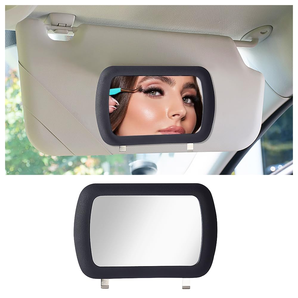 Pincuttee Specchietto Per Visiera Auto Con Clip - Specchio Trucco HD Universale 13x8 Cm, Adatto A Auto, Camion, SUV