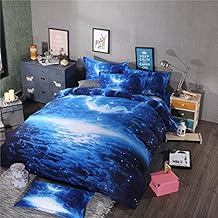 Blue Space Duvet Cover Set Galaxy Bedding Set Universe Soft Lightweight Kid's Beding Quilt Cover- (Quilt Coverlet & Pillowcases) (XK008, Twin(Duvet Cover+Pillowcase))