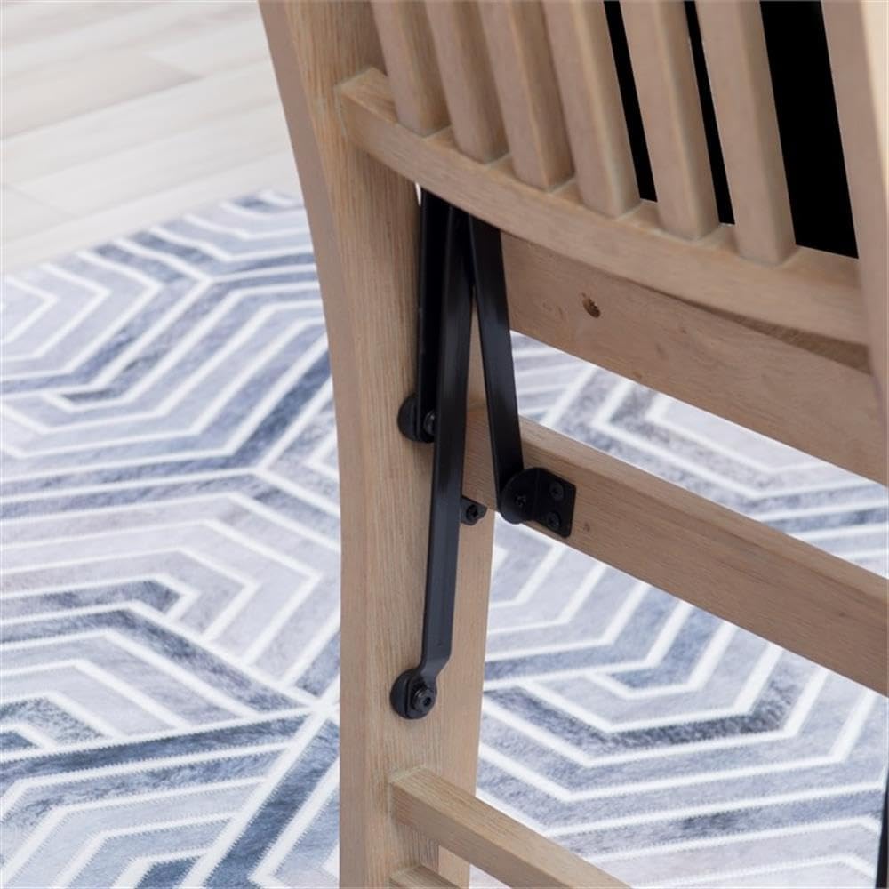 Linon Triena Mission 19" Transitional Wood Back Folding Chairs with Padded Seat, Fully Assembled in Graywash (Set of 2)