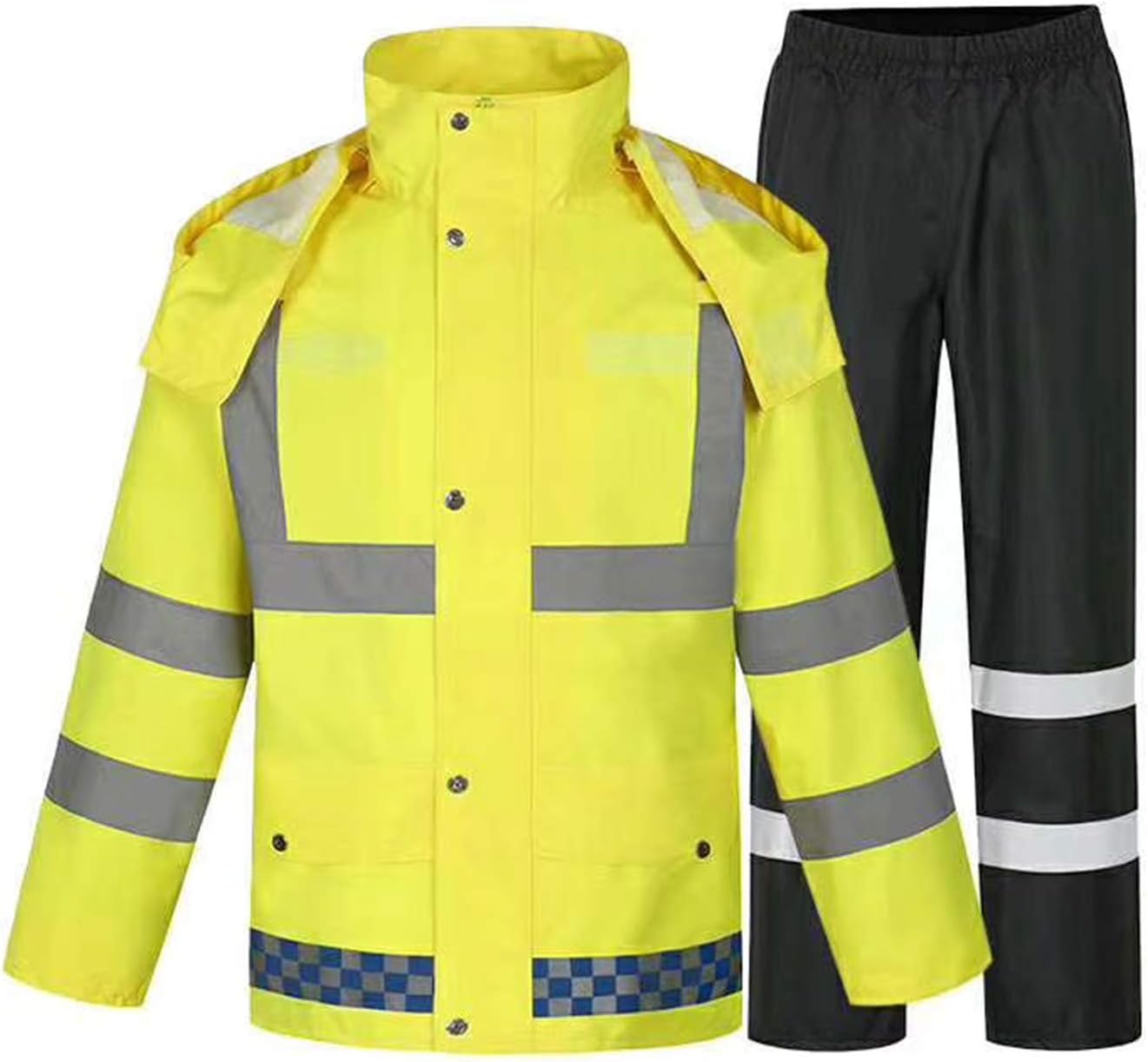 ZOJO High Visibility Safety Rain suit, Jacket, Pants High Visibility Reflective Rain Coats
