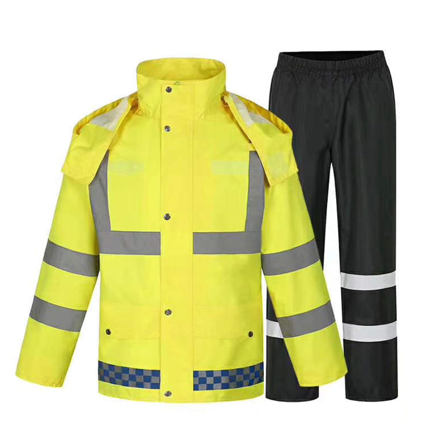 ZOJO High Visibility Safety Rain suit, Jacket, Pants High Visibility Reflective Rain Coats