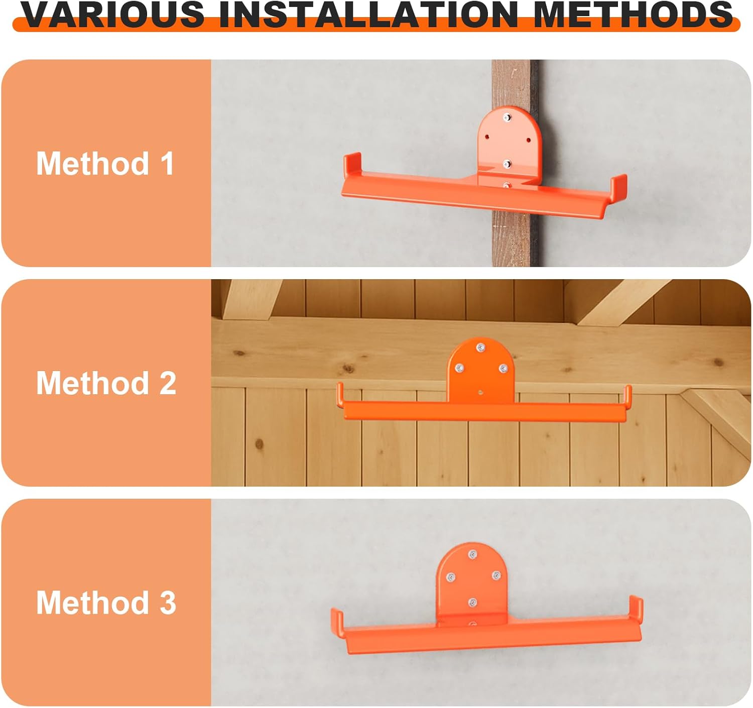 3 Pack Backpack Blower Rack, Heavy Duty Anti-Scratch Leaf Blower Hanger with Hose Holder, Backpack Sprayer Wall Mount for Garage, Warehouse & Outdoor Tool Storage