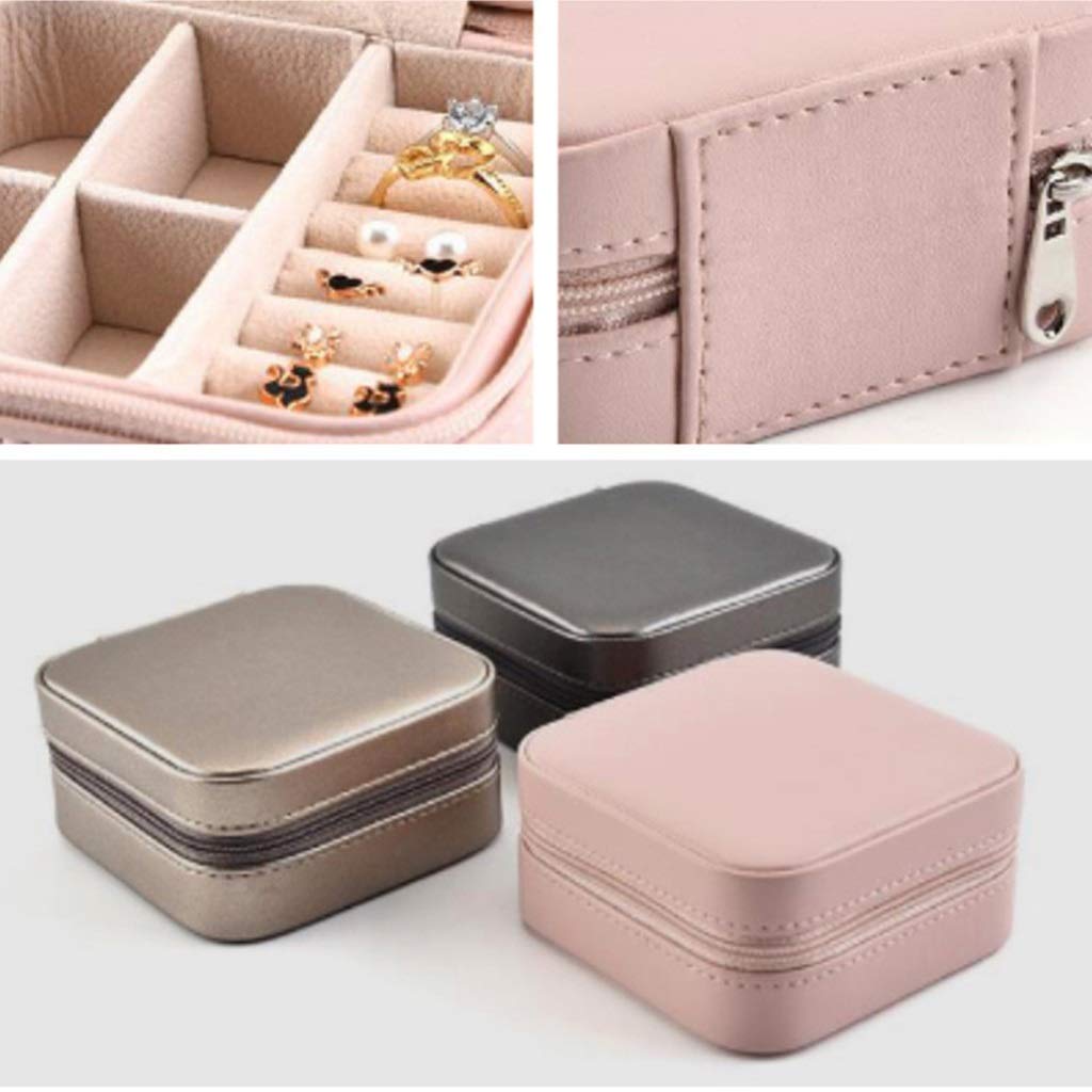 Schmuck-Organizer-Box, Schmuckschatulle, tragbar, für Reisen, Kunstleder, Reißverschluss, Schmuckschatulle, PU-Leder, Reißverschluss, Schmucketui, Hochzeitsgeschenkboxen für Frauen, bestes Geschenk