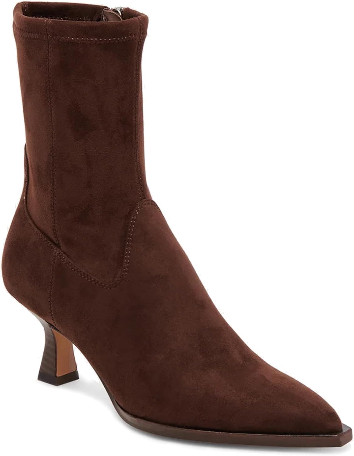 VOMIRA Ankle Boots for Women Pointy Toe Stacked Kitten Heels Black Boots for Women Side Zipper Leather Short Boots Fall Winter Ankle Booties Shoes