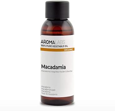 ORGANIC - MACADAMIA Oil - 50mL - 100% Pure, Natural, Cold Pressed and AB Certified - AROMA LABS French Brand