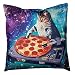 Decorative Throw Pillow Covers New Top Funny Space Cat and Pizza Rectangle Non-Slip Rubber Mouse Pad Mousepad Mat Couch Pillows Cover 18 x 18 Inch