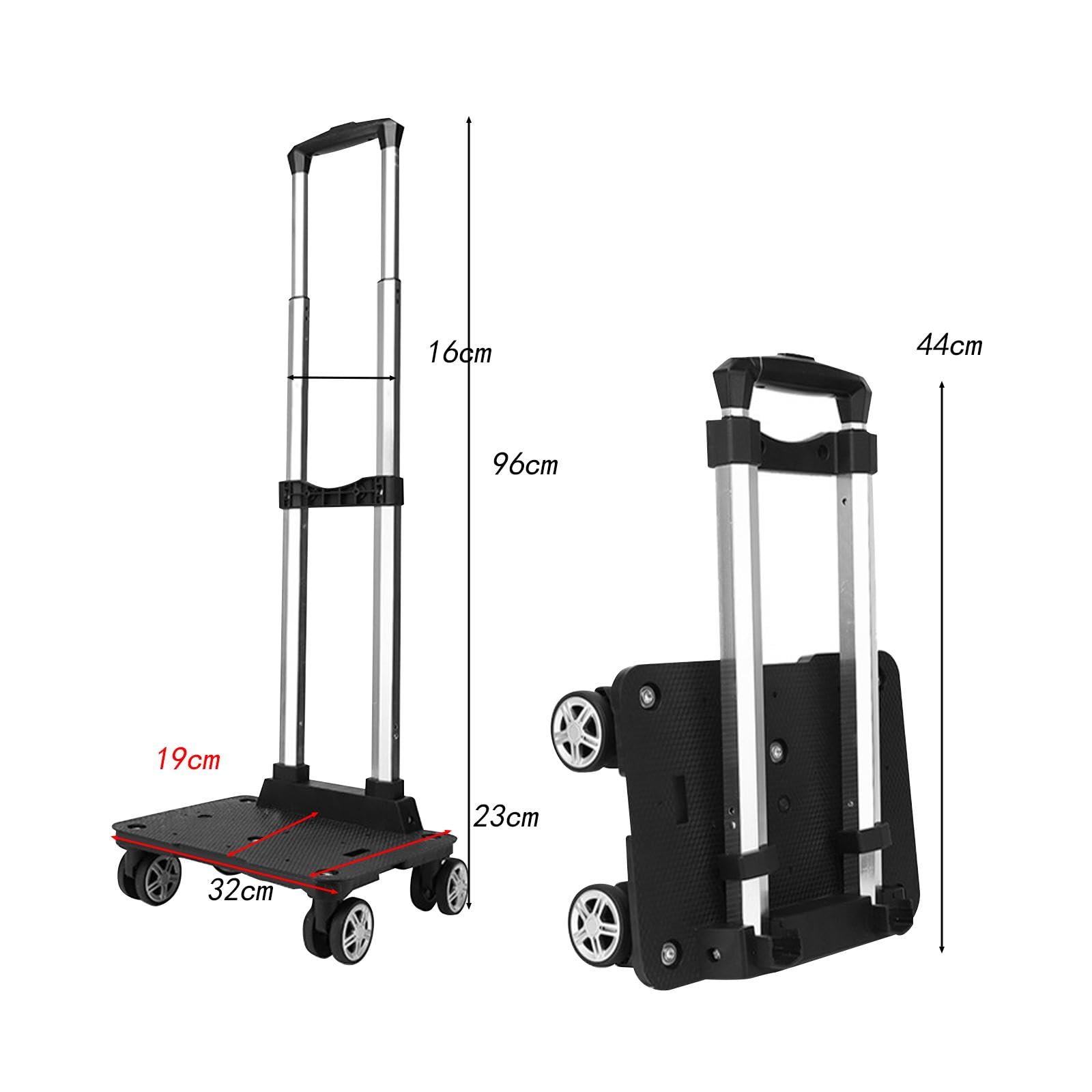 Porte-Bagages Pliable avec roulettes pour Les Voyages et Le Shopping, Quatre Roues
