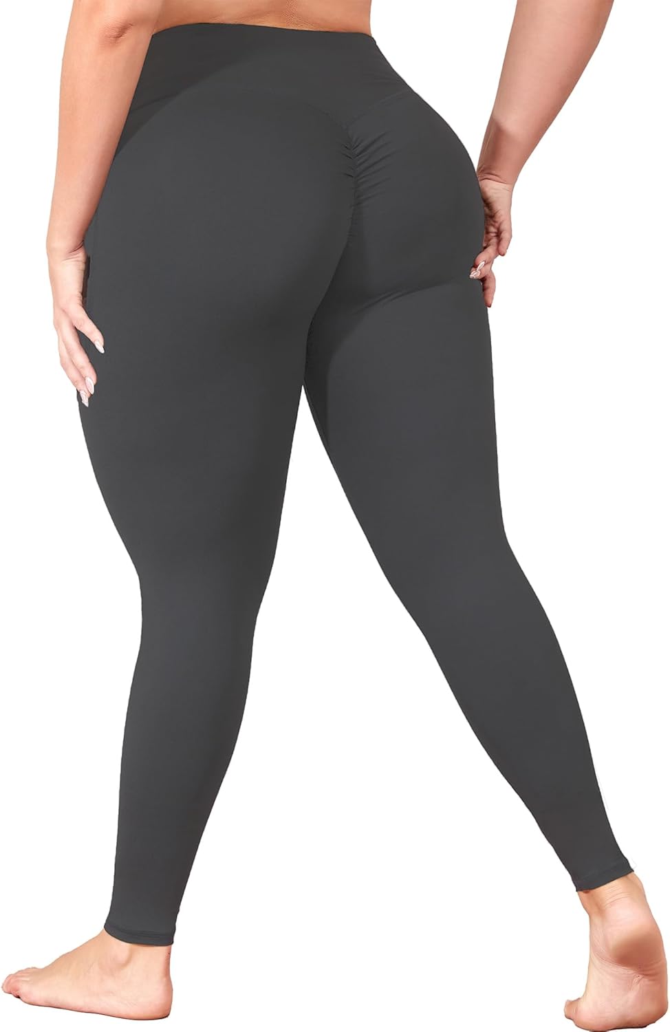 Plus Size Butt Lifting Leggings with Pockets for Women, L-5XL Yoga Pants Tummy Control, High Waist Workout Leggings
