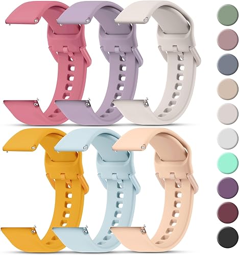 Miniatura 9 de Tobfit Correas de reloj de 0.787 in y 0.866 in, correas de reloj de liberación rápida con hebilla de metal a juego, silicona suave, transpirable,