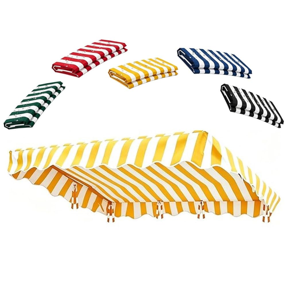 SMCMGECEUZ Patio Swing Canopy Replacement Universal Stripe Swing Top Cover 75'' 77'' 83'' Outdoor Swing Cover Replacement Canopy Top Cover For Garden Swing Chair(Yellow,213x112cm(83x48in))