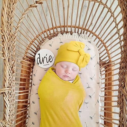 Image of AQOKKA Baby Swaddle Blankets with Bow Hat Mittens Set Infant Receiving Blankets Swaddles for Newborns Unisex Toddler Swaddle Wrap Sets for Baby Girls Boys Nursery Warm Shower Gift
