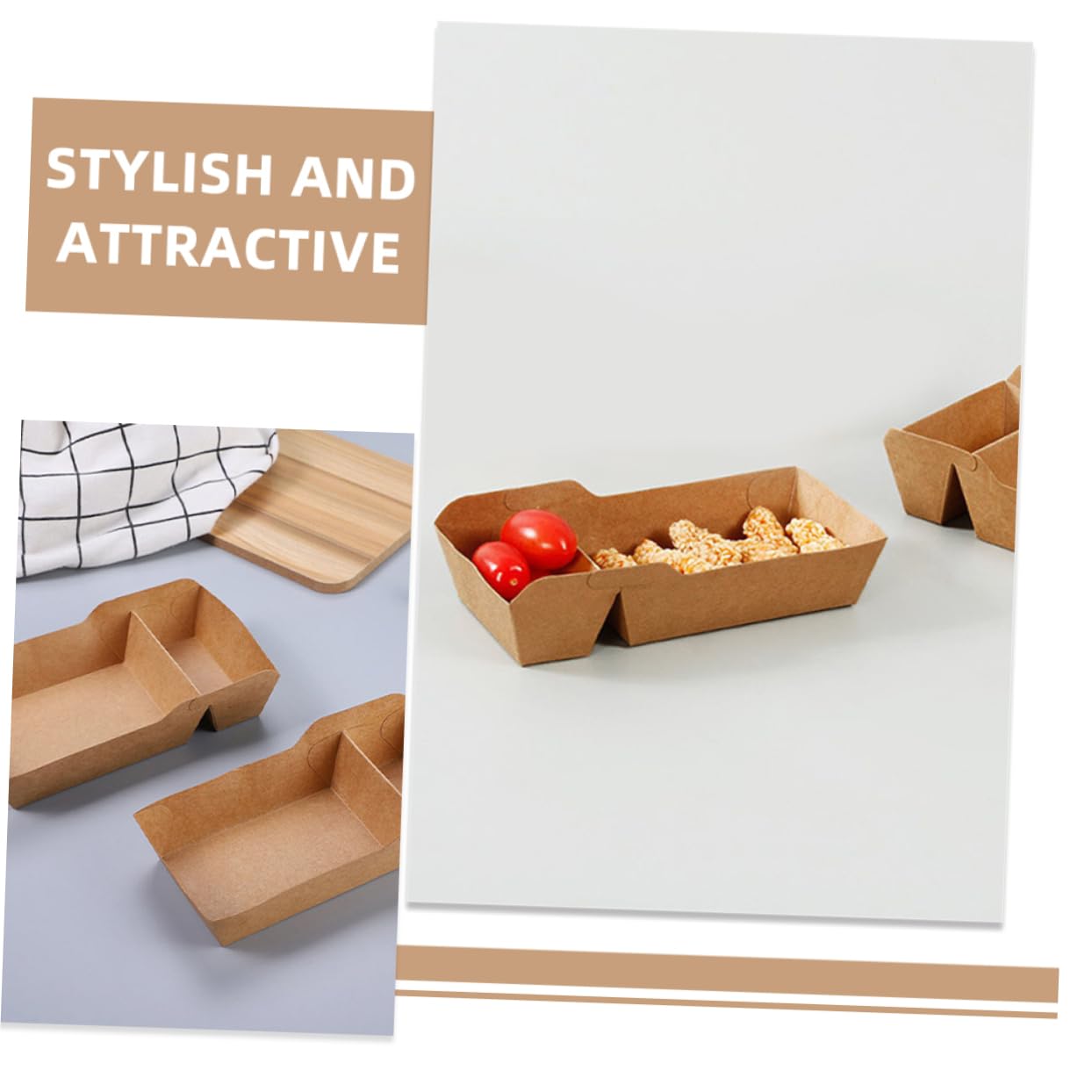 KICHOUSE Multifunctional Paper Snack Holder French Fries Serving Boxes for Party