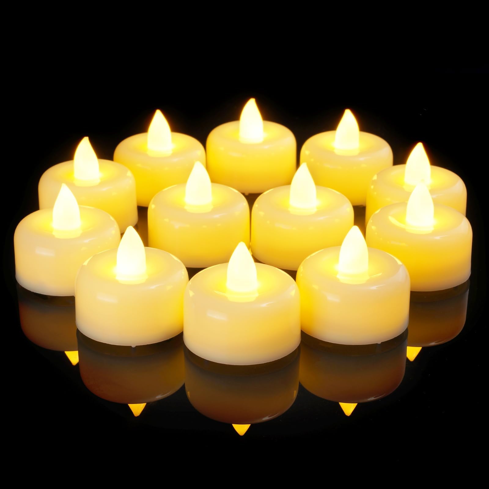AMAGIC 50 Pack Flameless LED Battery Tea Lights Candles Electric Fake Tealight Bright No Flicker for Home Decor, Mother's Day, Wedding,Table Window Decor, Centrepiece
