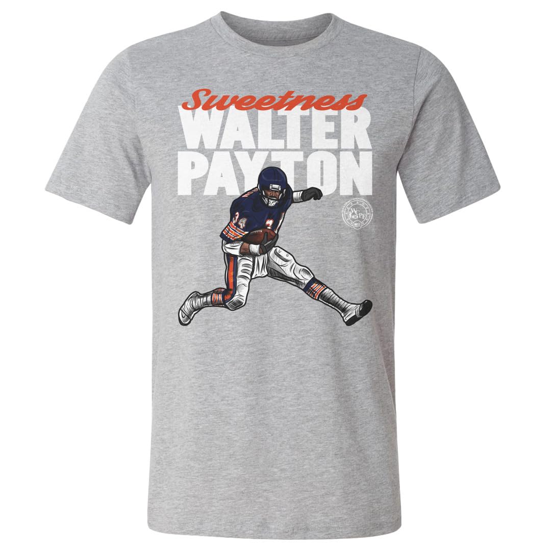 500 LEVEL Walter Payton Shirt (Cotton, XXX-Large, Heather Gray) - Walter Payton Hurdle WHT