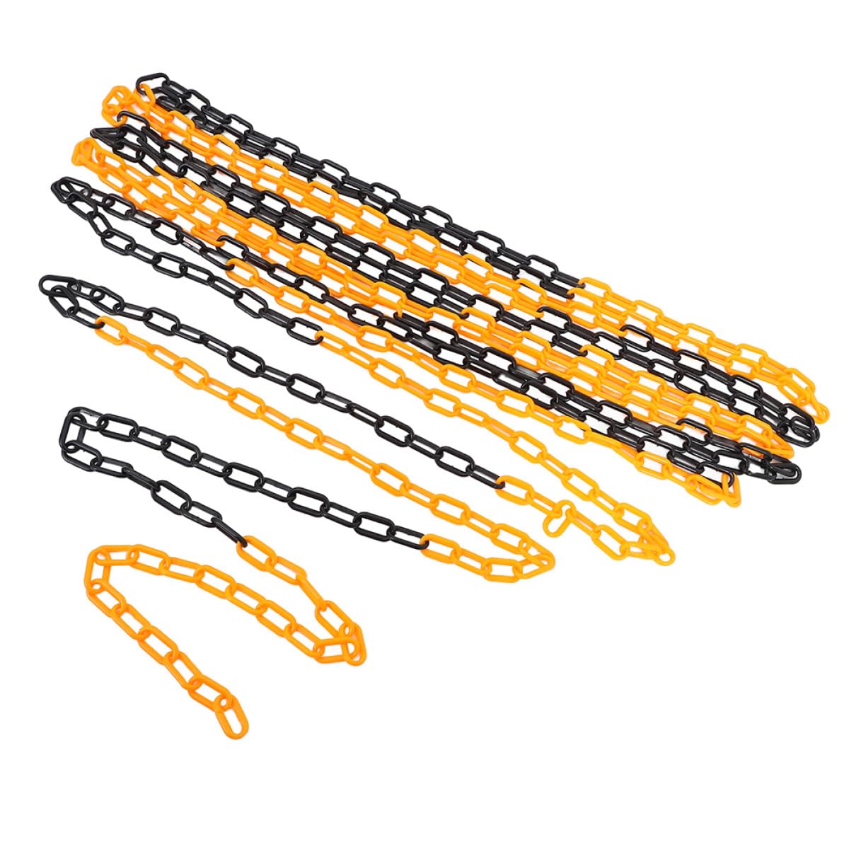 ERINGOGO 25-Meter Orange and Black Plastic Warning Chain Barrier, Heavy-Duty Traffic Safety Delineator Chain for Parking Lot and Crowd Control