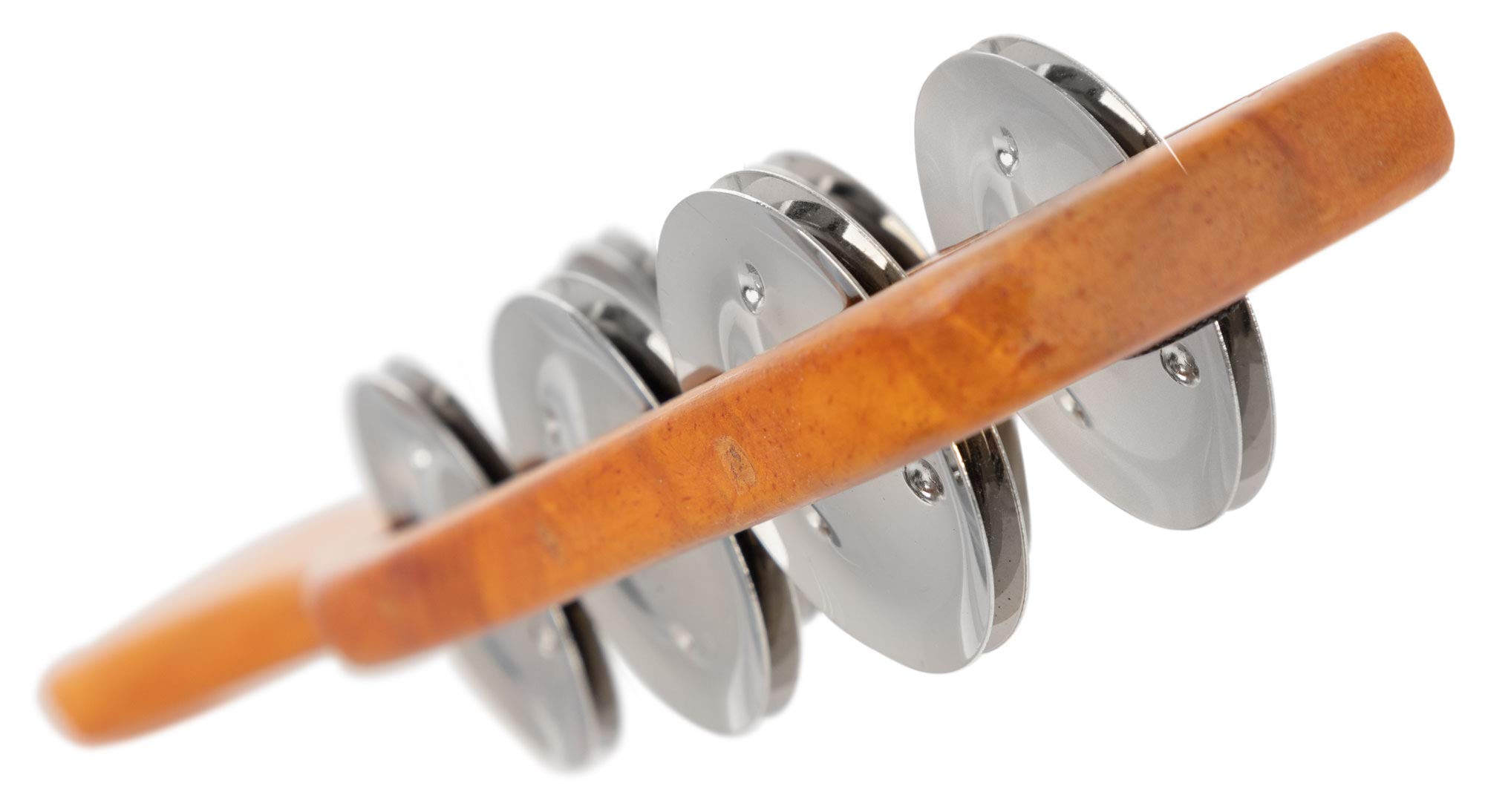 XDrum TS-1 Tambourine Stick Madera Natural, Marco de madera, Longitud: 29 | 6 pares de jingles de acero cromado, Mango ergonómico, 5 cm, Ancho: 5 cm, Peso: aprox. 110 g, Color: natural