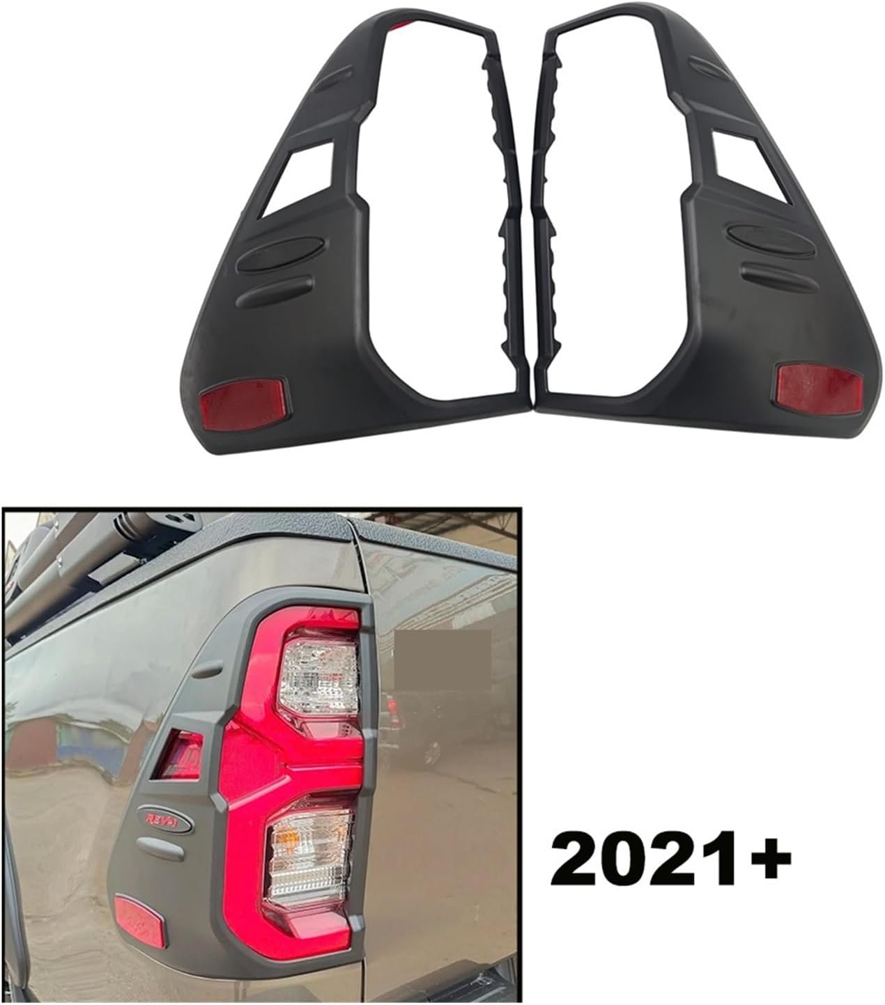 Taillight Cover Rear Lamp Cover Compatible For Toyota Hilux Revo 2021 2022 2023 Year Models 4X4 Car Styling Accessories(With Letters)