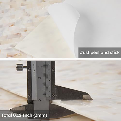 Miniatura 4 de Diflart Azulejo de mosaico de madreperla para cocina, baño, decoración de pared, paquete de 6 hojas