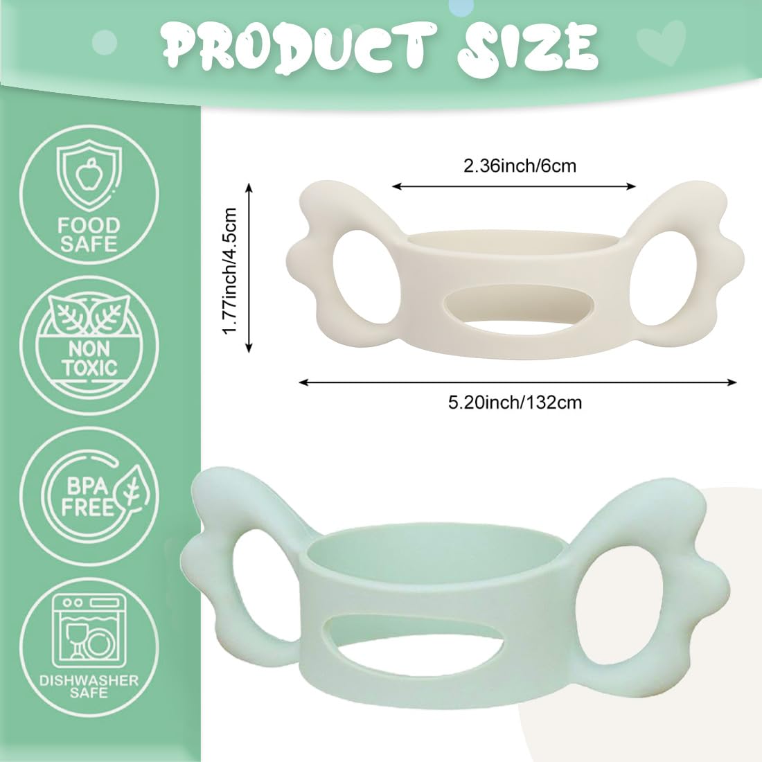 2 Manico Per Biberon Silicone, Manici per Biberon Impugnatura per Biberon, Maniglia per Biberon in Silicone, Facile Installazione Manici Per Biberon, Hold My Bottle