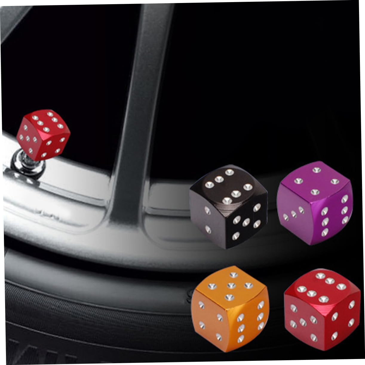 TOPBATHY 5 Series Tapa De Válvula Dice Accesorios para Neumáticos De Coche Tapas De Vástago De Válvula De Neumático Dice Tapas De Vástago De Válvula De Neumático De 12 Piezas x 5