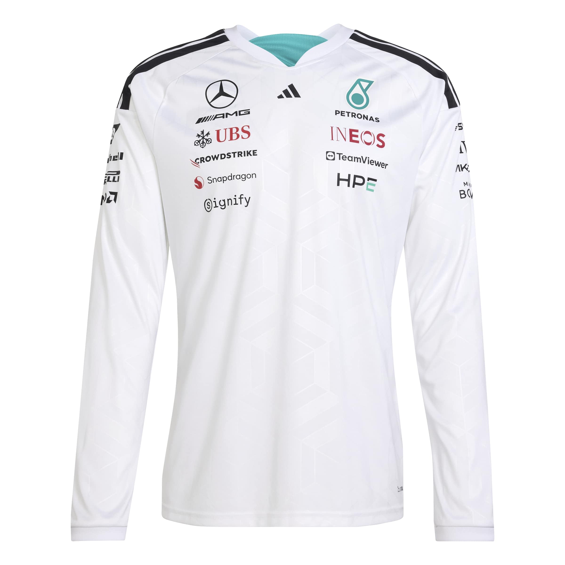 adidas Men's Mercedes - AMG Petronas Formula 1 Team Driver Jersey Longsleeve, White, M — image 1
