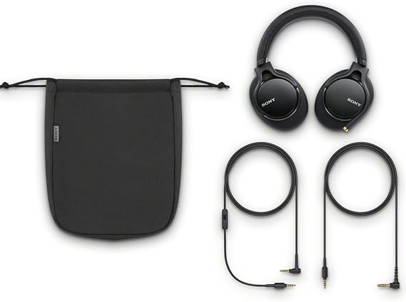 Sony MDR-1AM2 B Headphones, High Resolution, Enclosed, Foldable, Removable/Balanced Connection, Φ4.4 Cable Included, Remote Control/Microphone Included, 2018 360 Reality Audio Certified Model, Black,