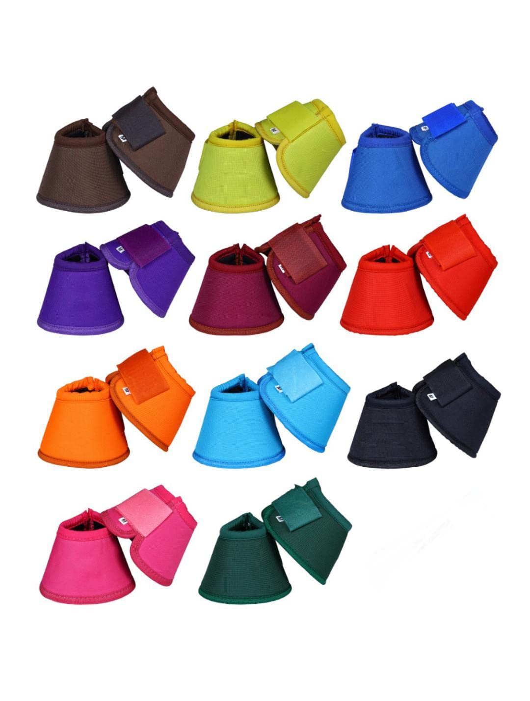 Lift Sports Horse Bell Boots 8 Colors Over Reach No Turn Bell Boots Wrap Tack Protection Equine (Small, Red)