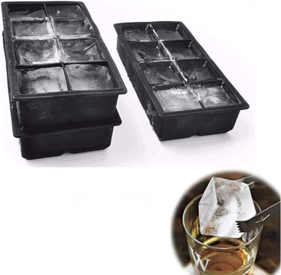 2Pcs Trays 8 Grids Silicone Square Pudding Making Jelly Maker Ice for Bars Home Kitchen