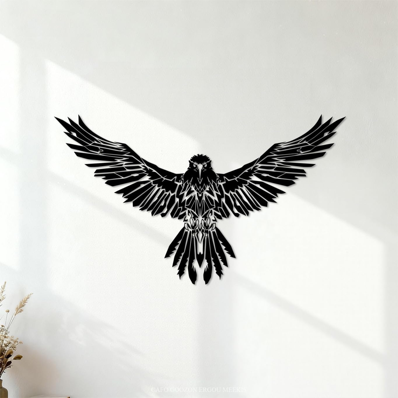 Wall Stickers Paster Paper Raven Bird Crow Gothic Symbols Style Raven Wings Gothic Style 42x72cm Waterproof Black