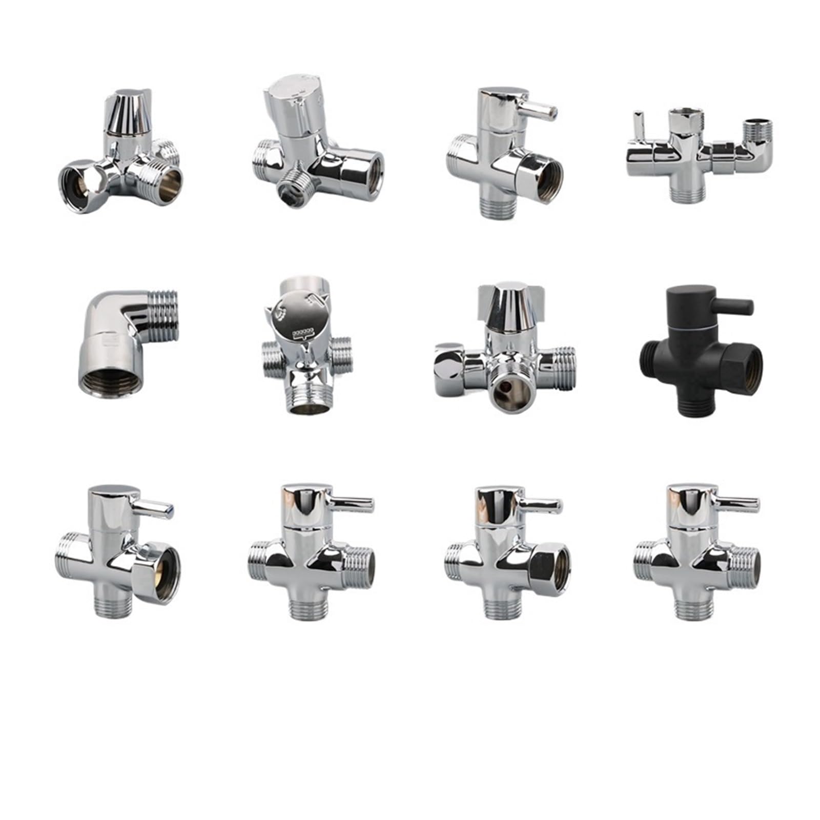 Lsyhhxc A4 3-Way Brass Shower Arm Adapter G1/2’’ G3/4 Diverter Valve For Handheld Head Fixed Bathroom Accessories(A4)