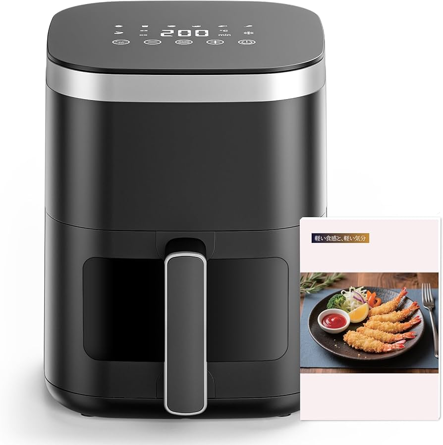 ノンフライヤー 230℃ 4.0L大容量 1-5人 省エネ オイルカット Amazon.co.jp: ノンフライヤー 可視窓 air fryer 4.5L大容量 1-6人用