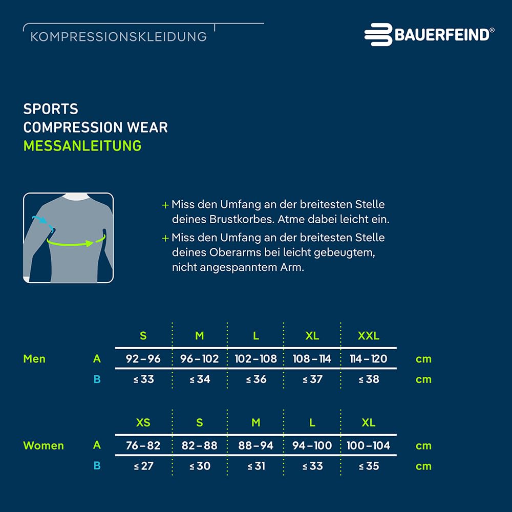 BAUERFEIND Kompressions-Shirt „Sports Compression Shirt Long Sleeve“, Langarm-Shirt für Damen, Für verbesserte Durchblutung der Torso- und Armmuskulatur, Polyamid/Elasthan