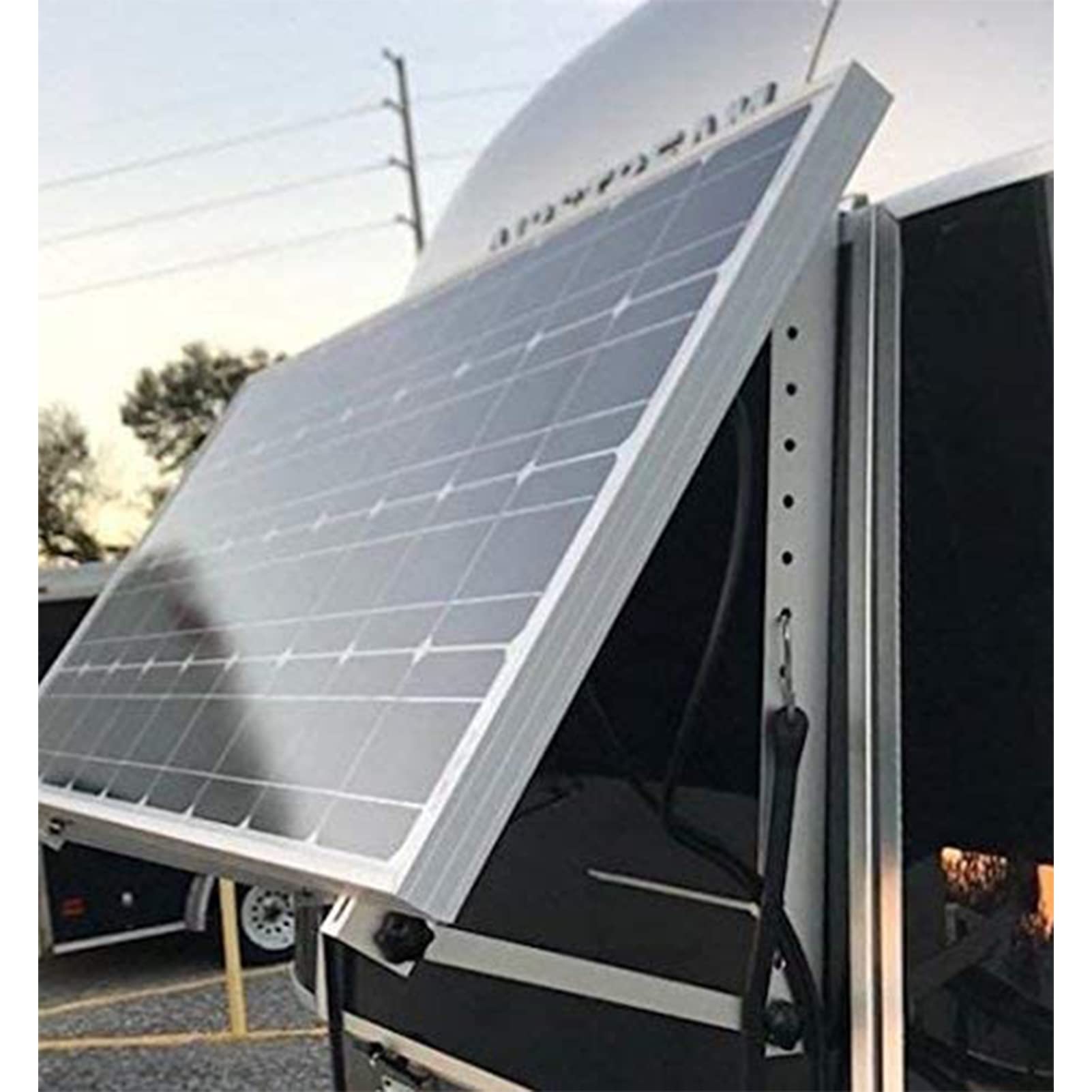 Staffa in alluminio per pannello solare da 41 pollici per pannello solare fino a 101 cm, confezione da 2 supporti solari, supporto fotovoltaico fotovoltaico per tetto, camper, barca e fuori rete