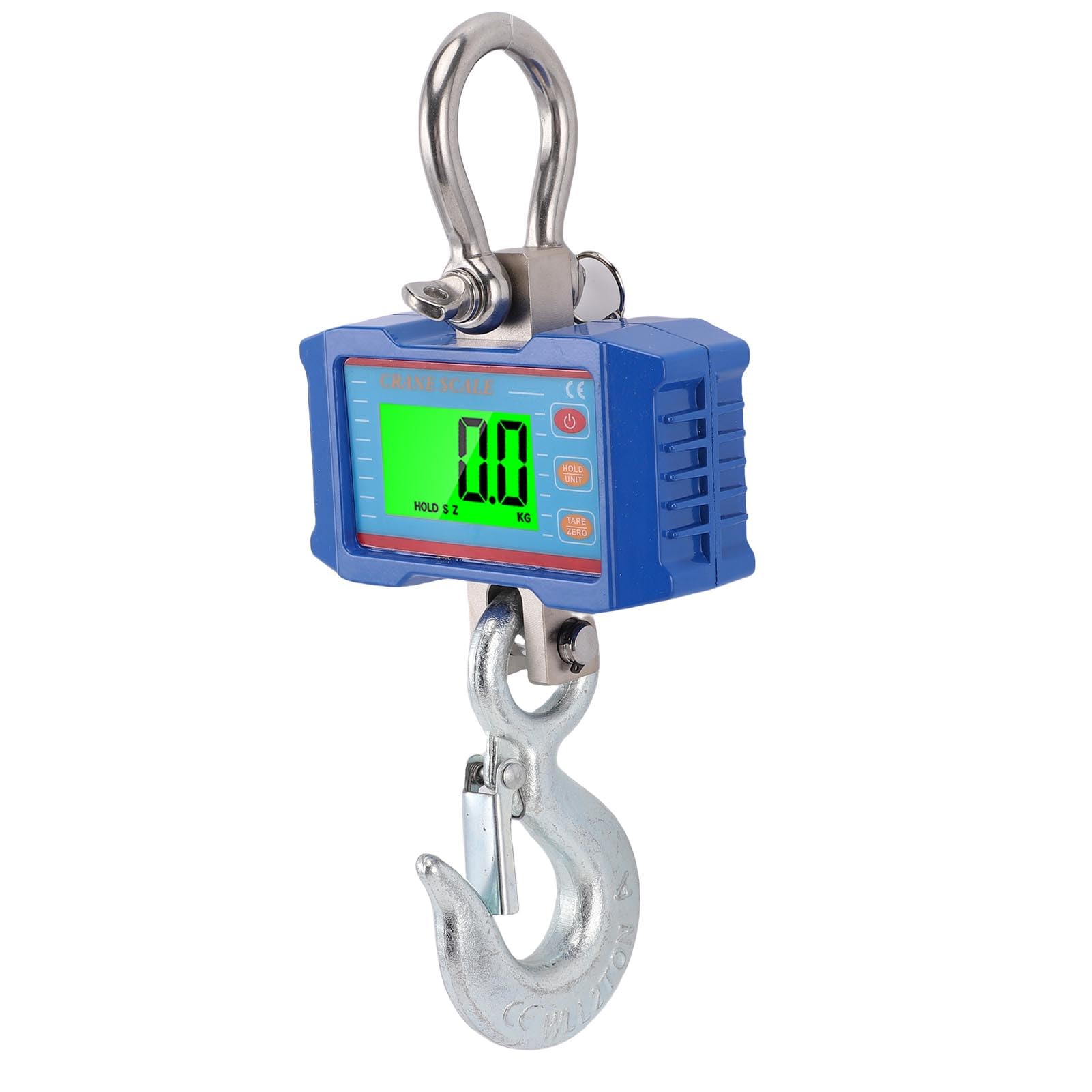 Digitale Kranwaage, 2000 Kg Schwere Industrielle Hängewaage mit Fernbedienung, LCD-Hintergrundbeleuchtung, Geräteschalter, Datenspeicherung, Tara und Zurücksetzen, Kranwaage