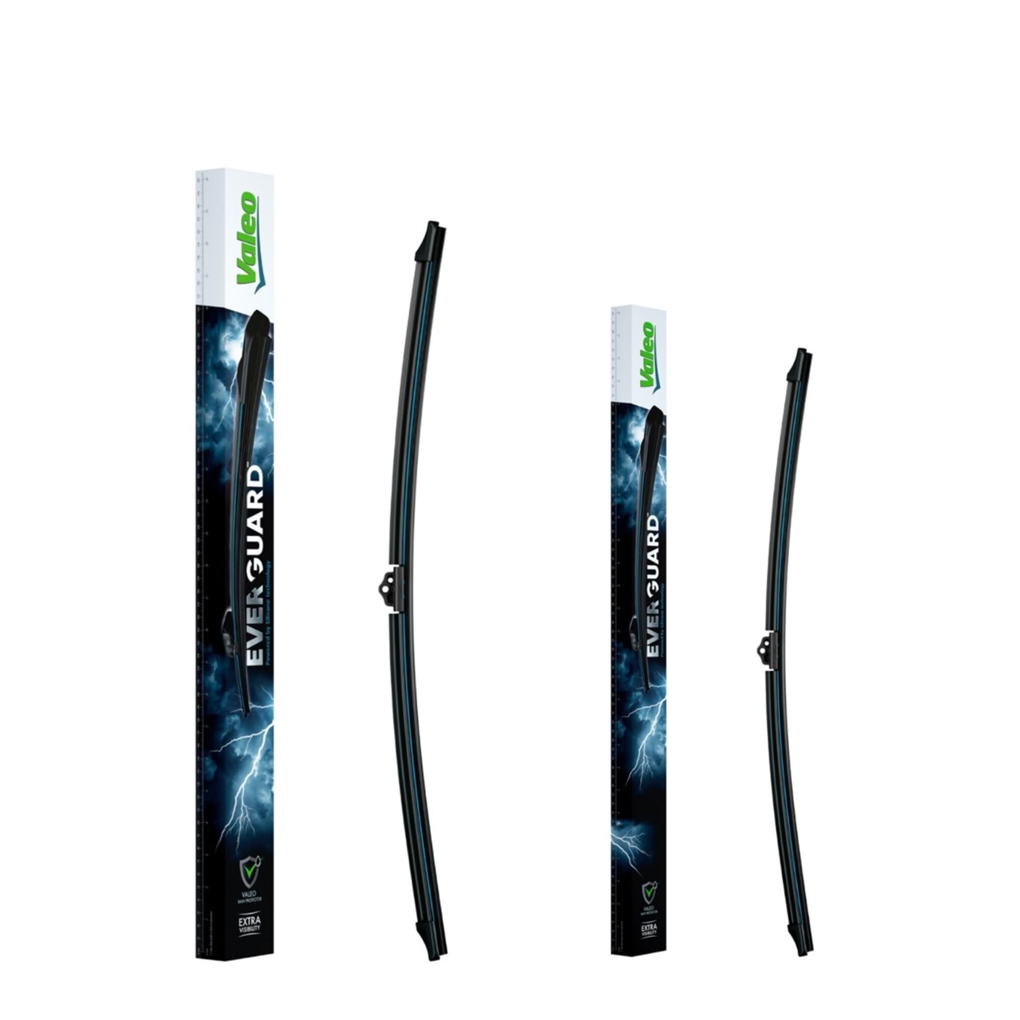 VALEO EVERGUARD - Premium - Kit de Escobillas Limpiaparabrisas Con Laminas de Silicona VSF65 + VSF60 - Longitudes: 650mm + 600mm - Escobillas Delanteras (Paquete de 2)